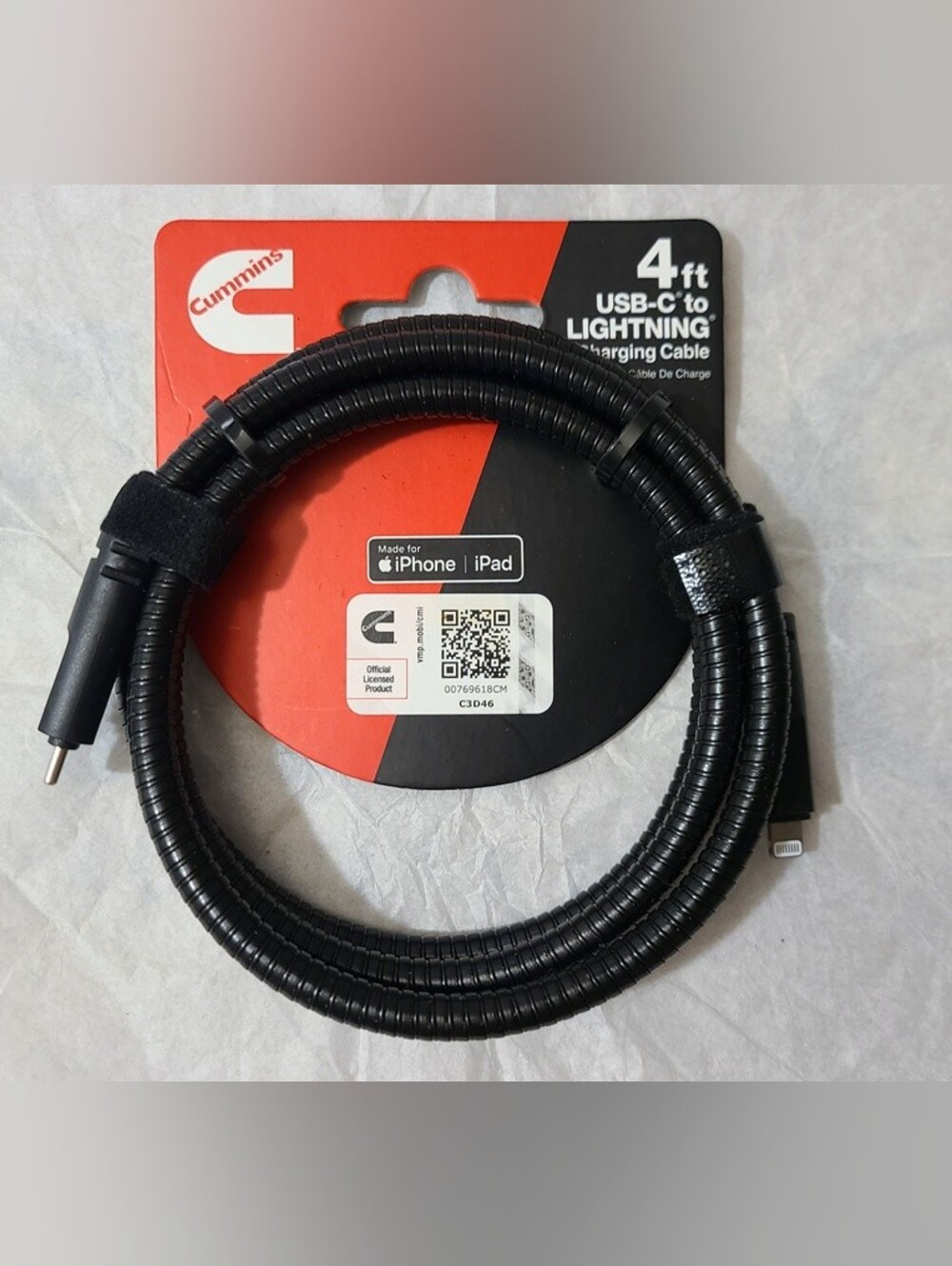 BNIP - Cummins - 4ft USB-C to Lightning Charging Cable - Apple iPhone iPad